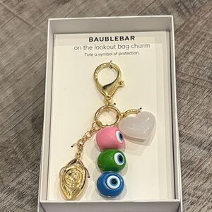 BaubleBar Bag Charm NWT Gold Charm with Pink, Blue, and Green Beads~ Gorgeous
